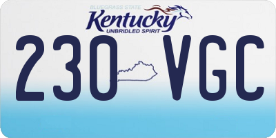 KY license plate 230VGC