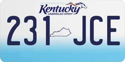 KY license plate 231JCE