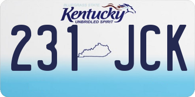 KY license plate 231JCK