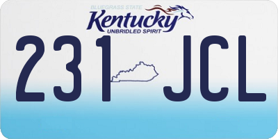 KY license plate 231JCL