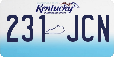 KY license plate 231JCN