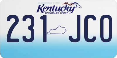 KY license plate 231JCO