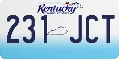 KY license plate 231JCT