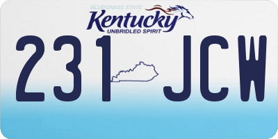 KY license plate 231JCW