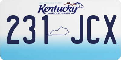 KY license plate 231JCX