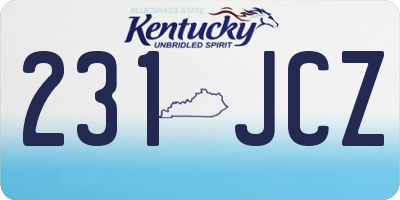 KY license plate 231JCZ
