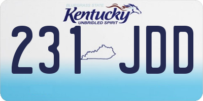 KY license plate 231JDD