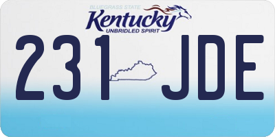 KY license plate 231JDE