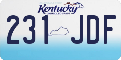 KY license plate 231JDF