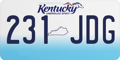 KY license plate 231JDG
