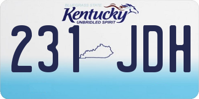 KY license plate 231JDH