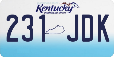 KY license plate 231JDK