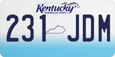 KY license plate 231JDM
