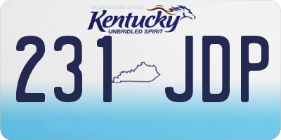 KY license plate 231JDP