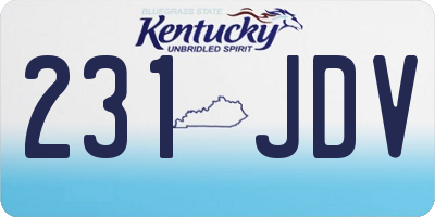 KY license plate 231JDV