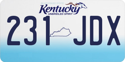 KY license plate 231JDX