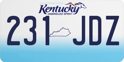 KY license plate 231JDZ
