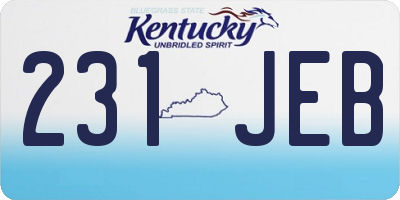 KY license plate 231JEB