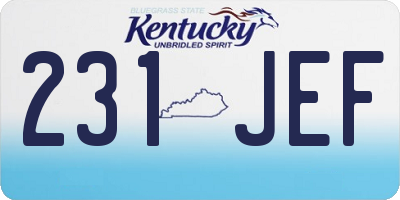 KY license plate 231JEF