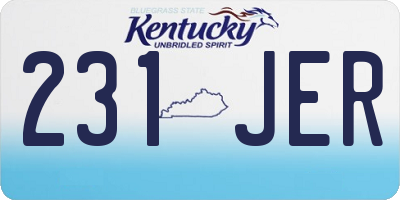 KY license plate 231JER