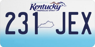 KY license plate 231JEX