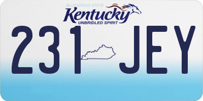 KY license plate 231JEY