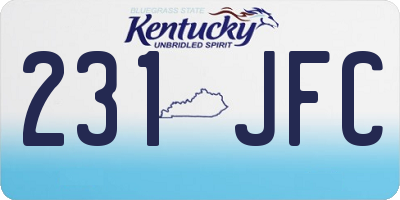 KY license plate 231JFC