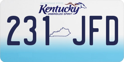 KY license plate 231JFD