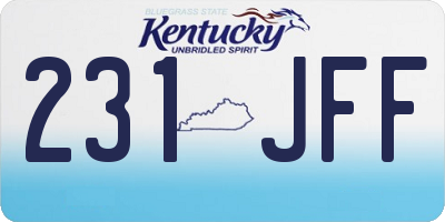 KY license plate 231JFF