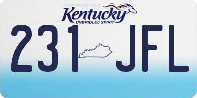 KY license plate 231JFL