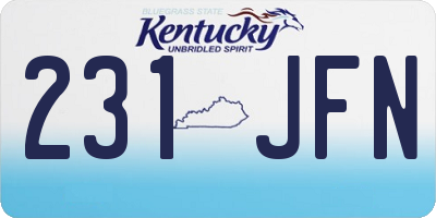 KY license plate 231JFN