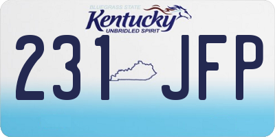 KY license plate 231JFP