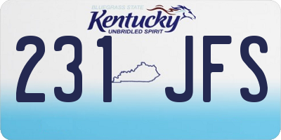 KY license plate 231JFS