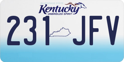 KY license plate 231JFV