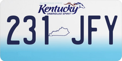 KY license plate 231JFY