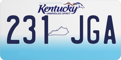 KY license plate 231JGA