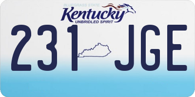 KY license plate 231JGE