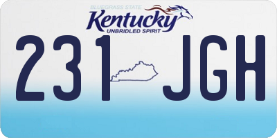 KY license plate 231JGH