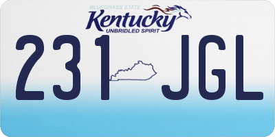 KY license plate 231JGL