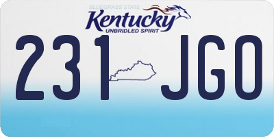 KY license plate 231JGO