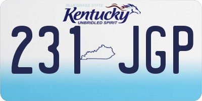 KY license plate 231JGP