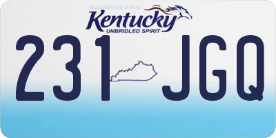 KY license plate 231JGQ
