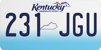KY license plate 231JGU