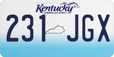 KY license plate 231JGX