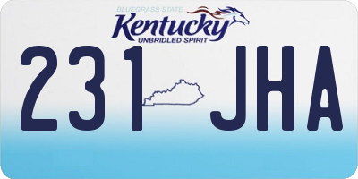 KY license plate 231JHA
