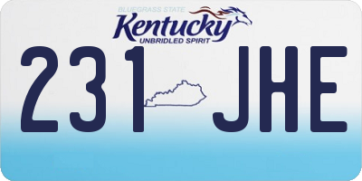 KY license plate 231JHE