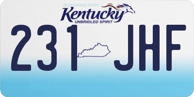 KY license plate 231JHF