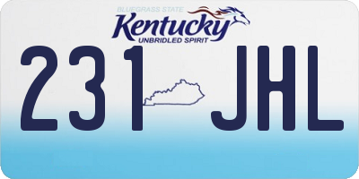 KY license plate 231JHL
