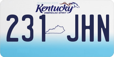 KY license plate 231JHN