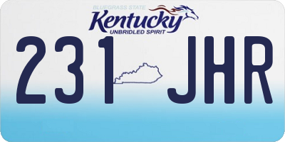 KY license plate 231JHR